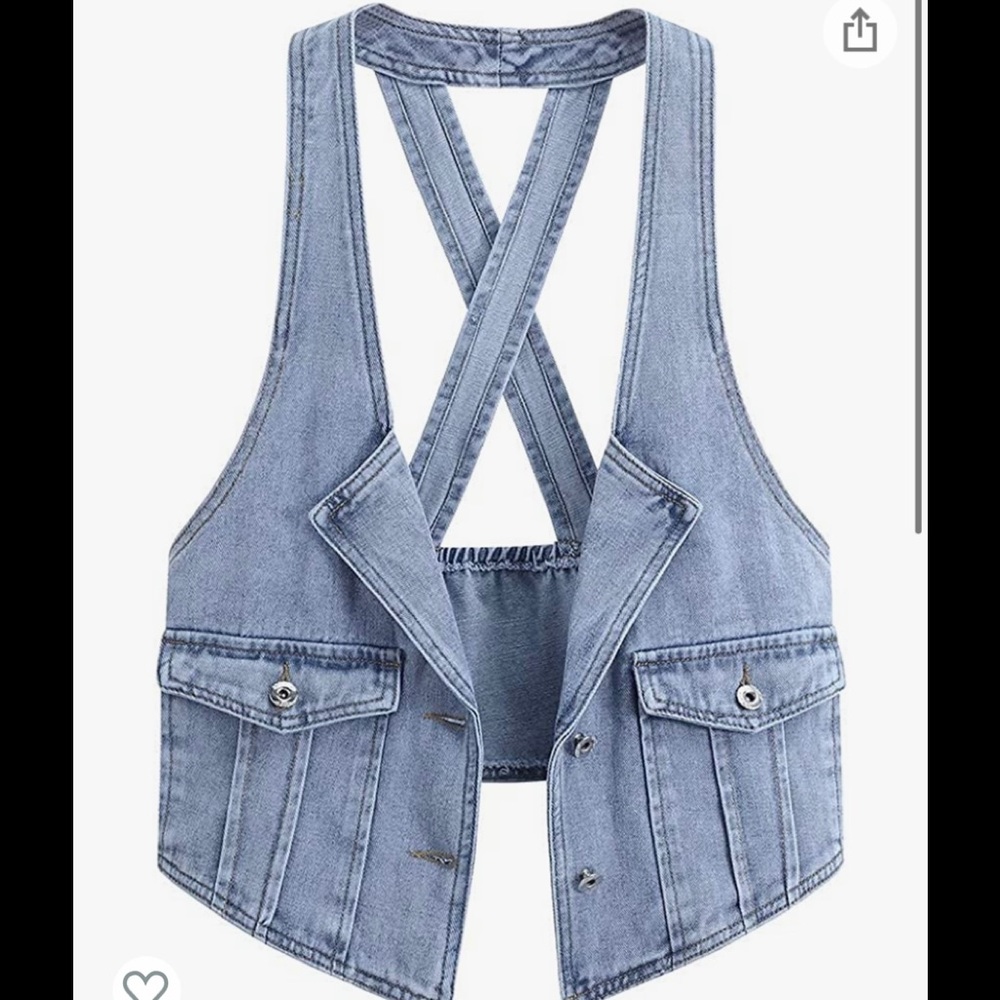 Large denim vest
